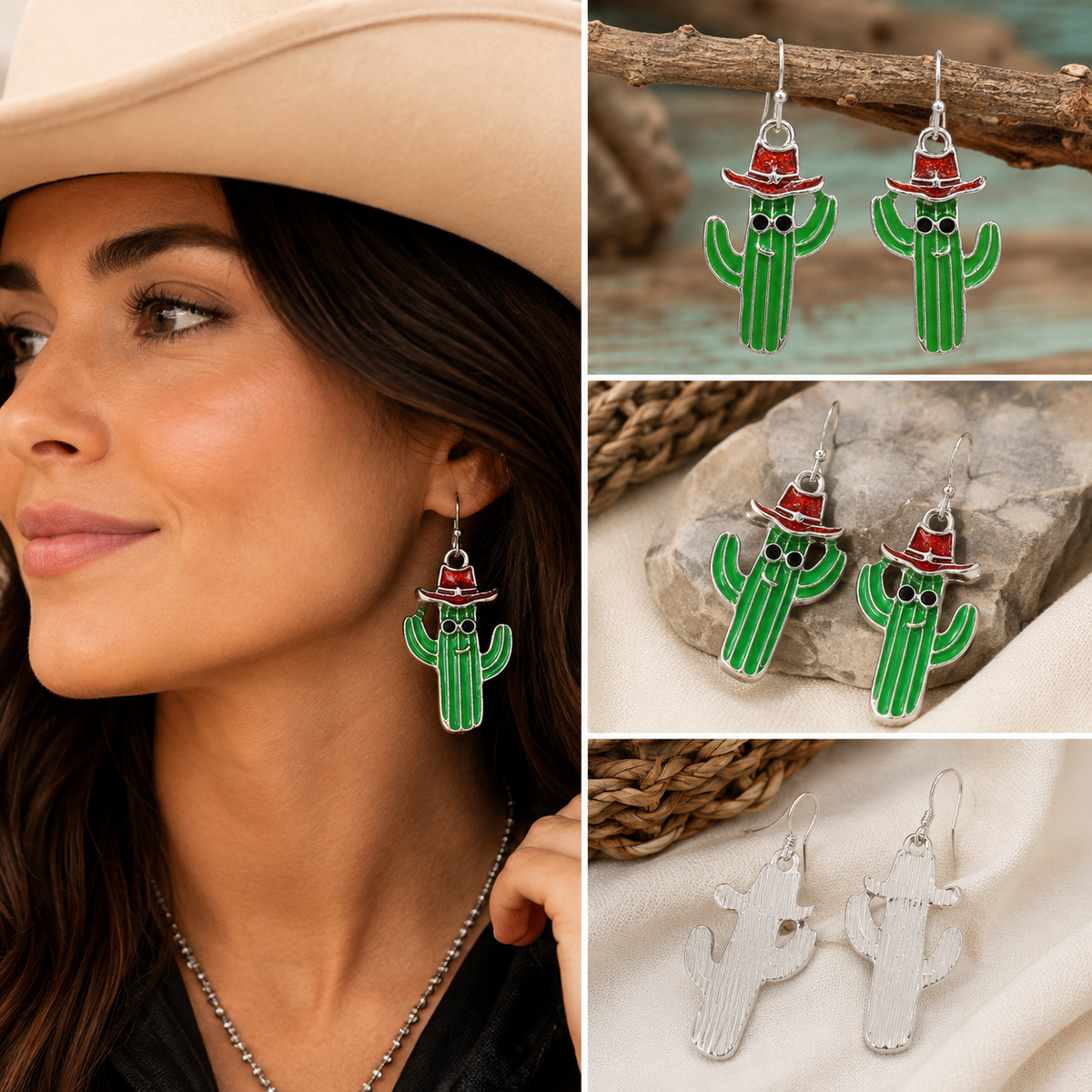 Western Sombrero Cactus Sunglasses Dangle Earrings – Southwestern Statement Jewelry