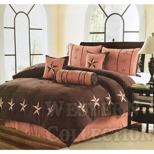 Brown Tan Texas Western Star 7 Piece Comforter Bedding Set