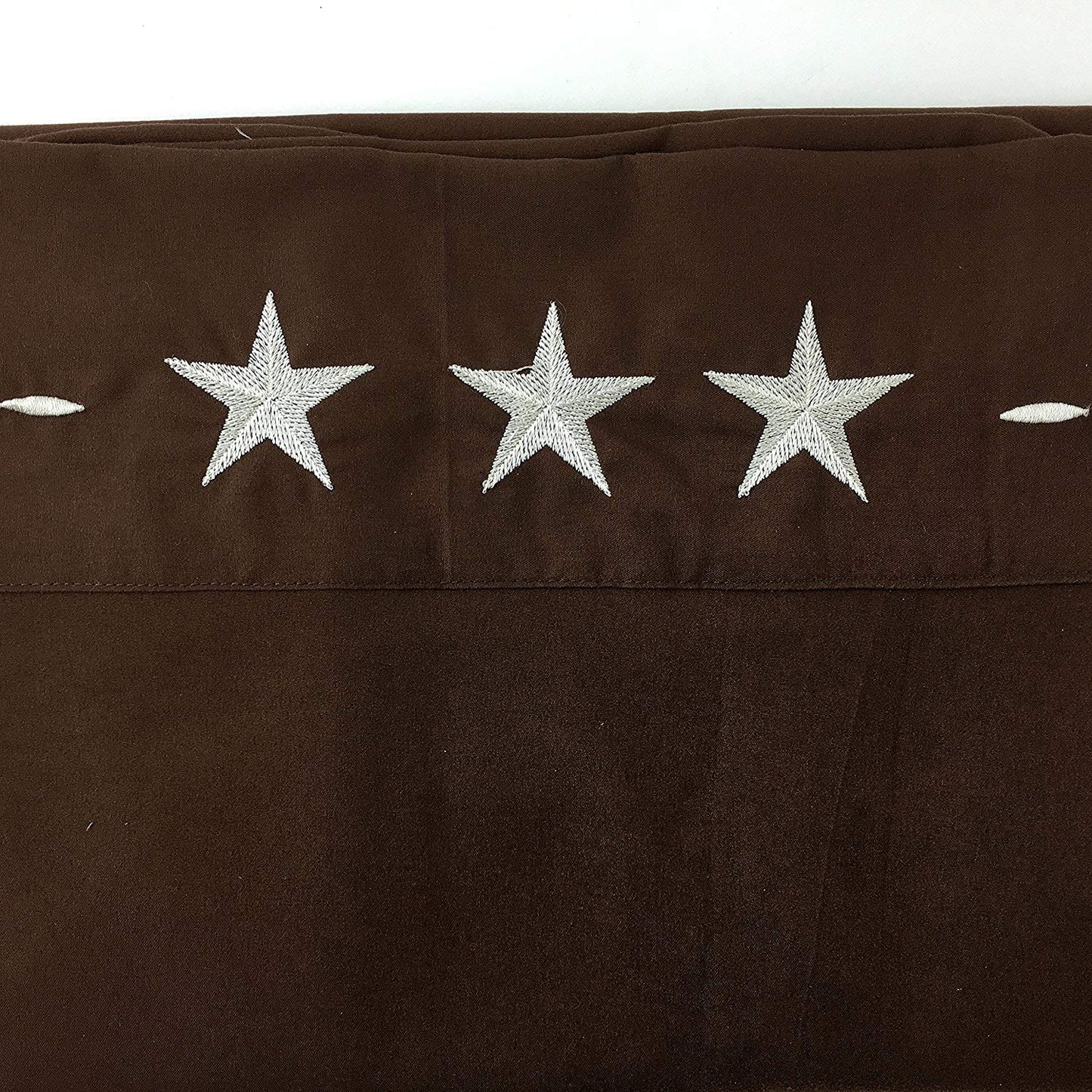 Brown Western Texas Star Embroidery Bed Sheet Set