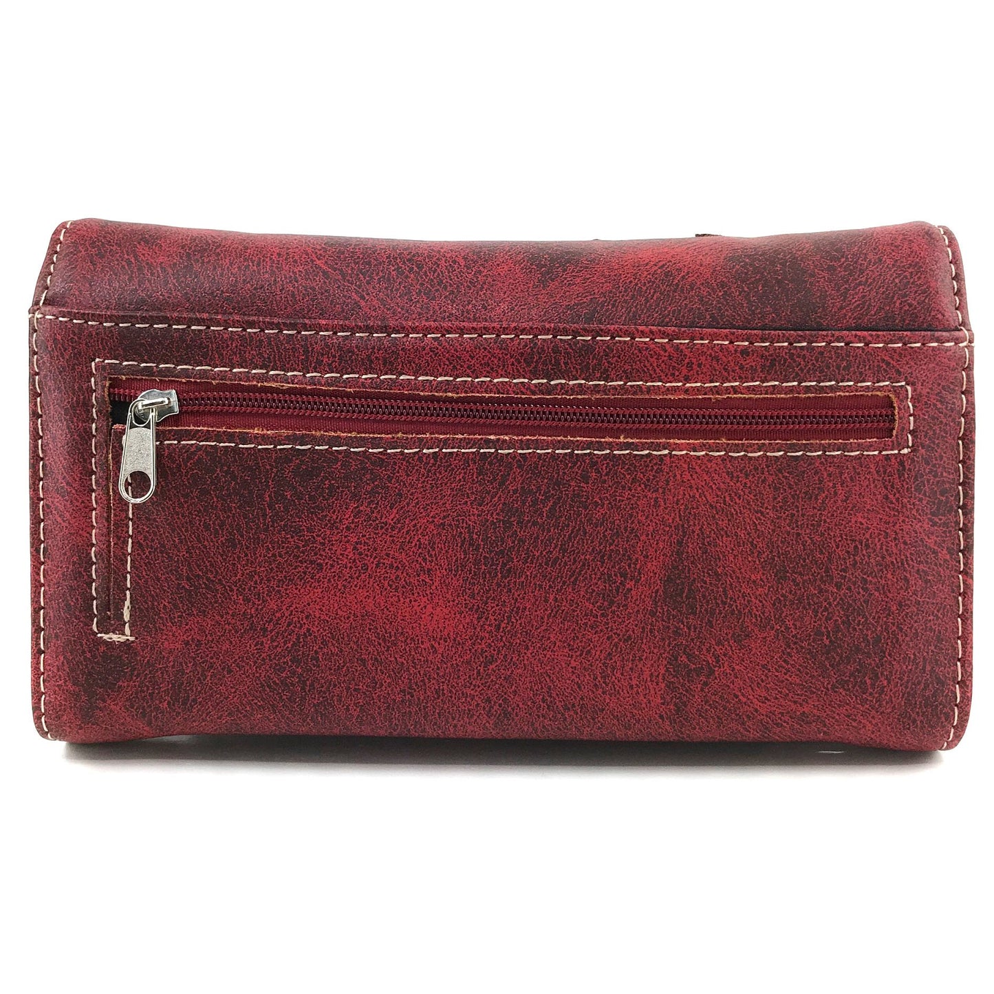 Western Peak Longhorn Feather Weaved Concealed Carry Trifold Wallet