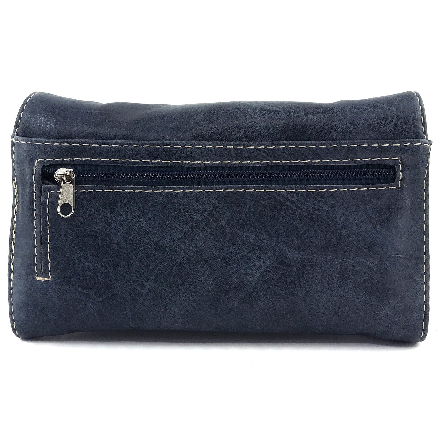 Western Peak Navy Mustard Concho Tassel Concealed Carry Trifold Wallet