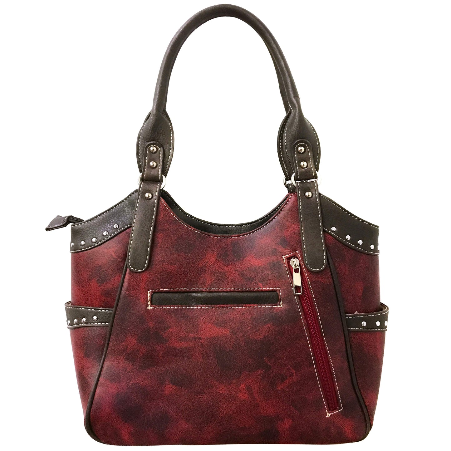 Western Peak Longhorn Feather Cactus Weaved Concealed Carry Handbag