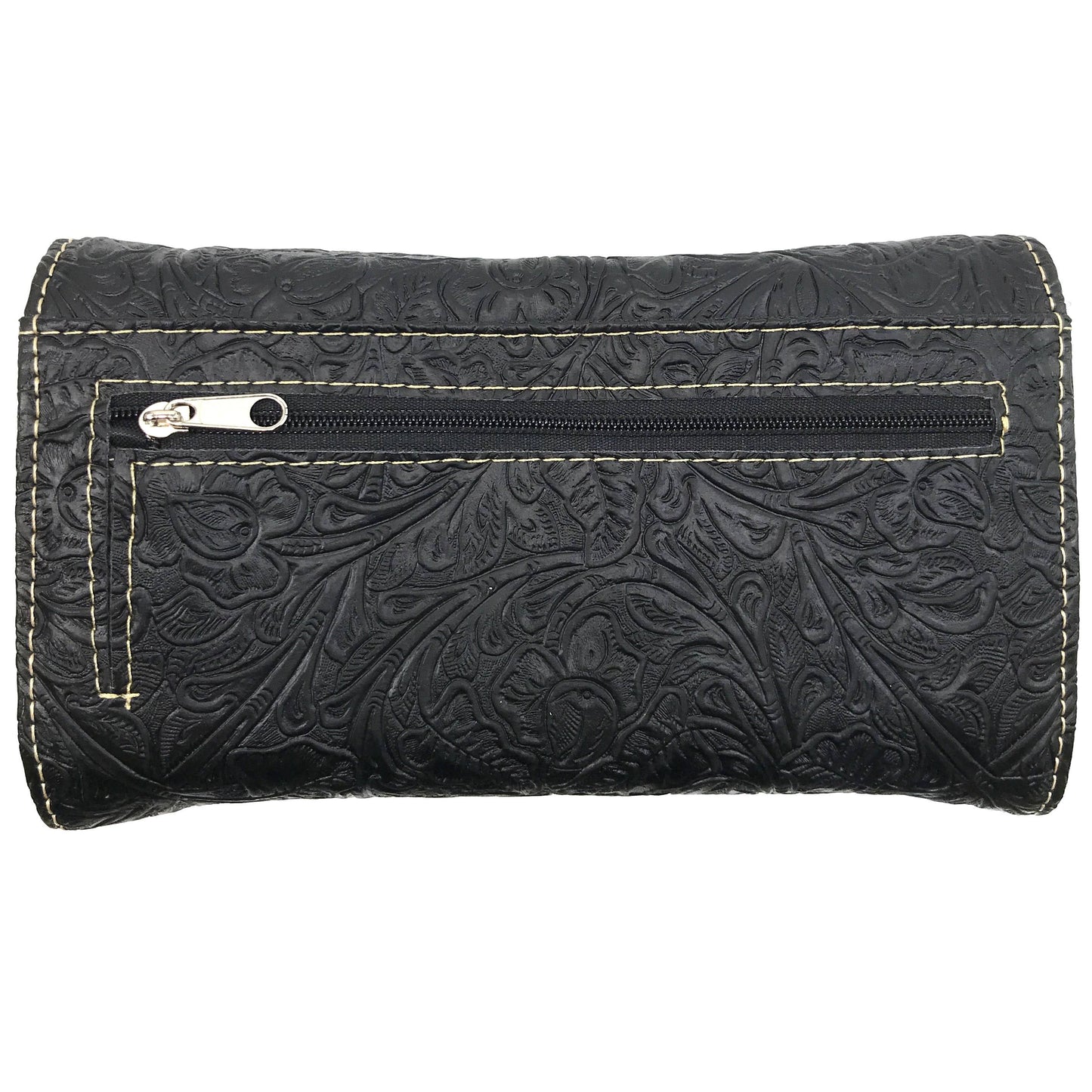 Western Peak Purple Gold Silver Belt Buckle Concealed Carry Trifold Wallet