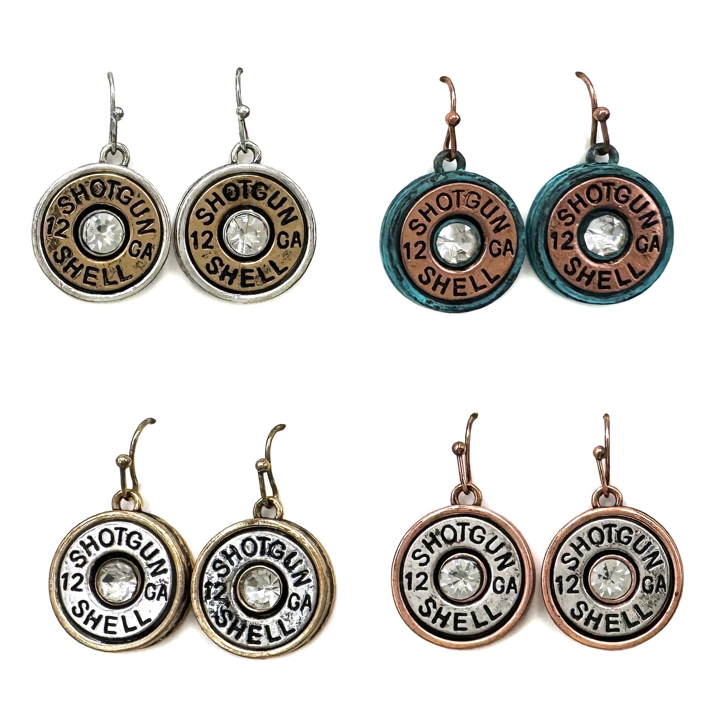 Shotgun Shell Rhinestone Earrings